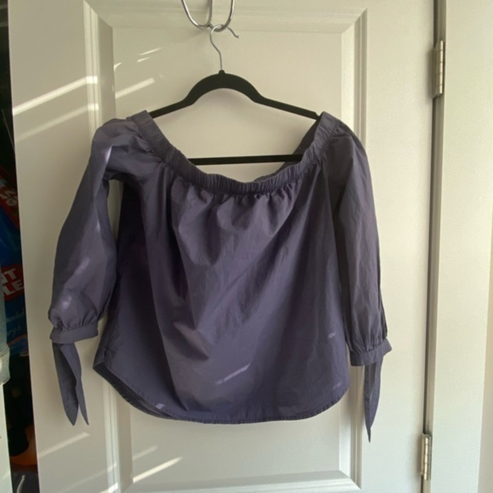Abercrombie Blue Off Shoulder Blouss